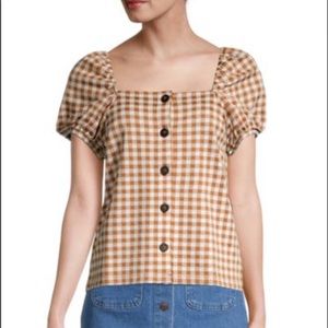 Button Front Gingham top